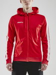 Craft Kapuzenpullover Hoodie Fullzip Pro Control rot/weiss Herren